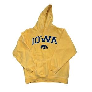 Iowa Hawkeyes NCAA Yellow Hoodie Sweatshirt Pullover Mens Small Campus Drive